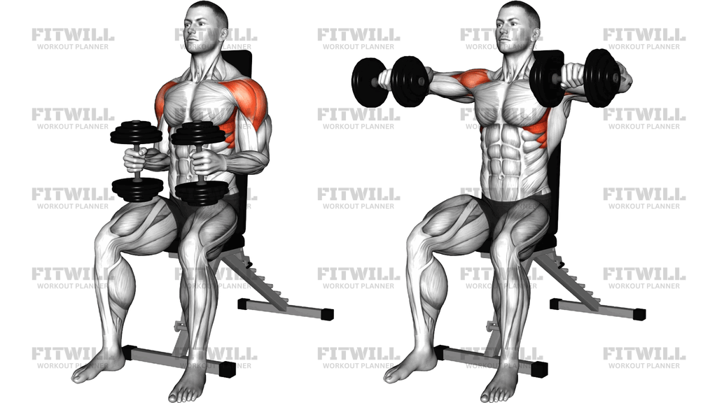 Dumbbell Seated Bent Arm Lateral Raise