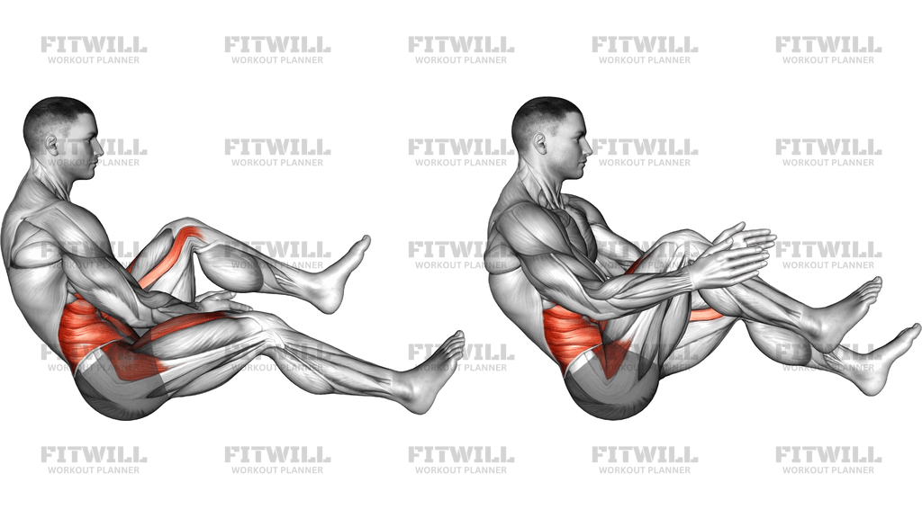 V Sit Alternating Under Knee Clap
