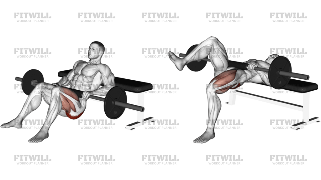 Barbell One Leg Hip Thrust
