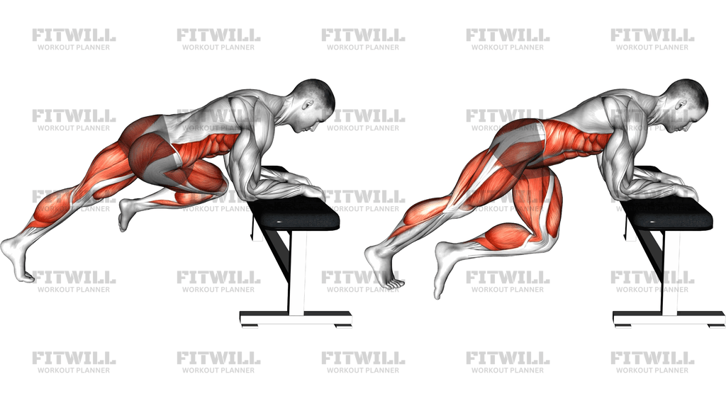 Cross Body Mountain Climber Hop Over Bench