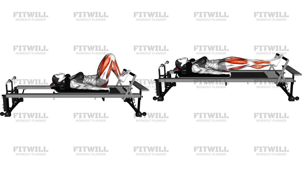 Pilates Machine Lying Knee Extension On Toes