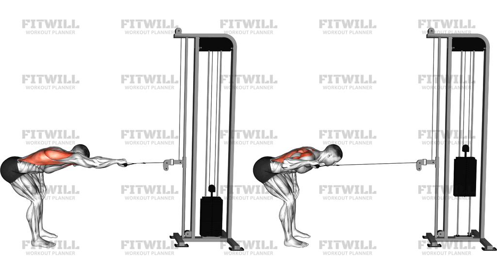 Kabelrudern Vorgebeugt Einarmig Horizontal