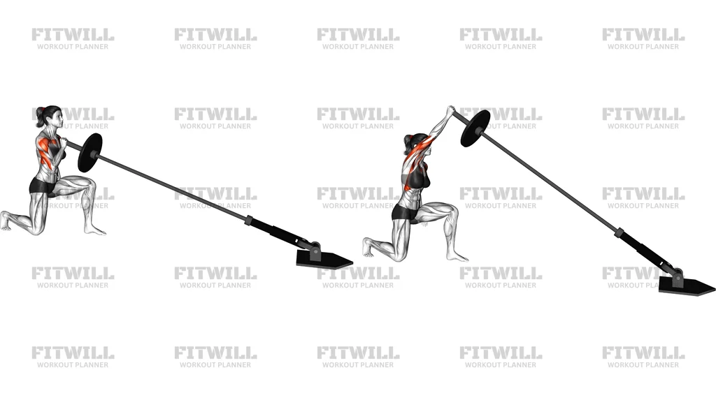Landmine Kneeling One Arm Shoulder Press