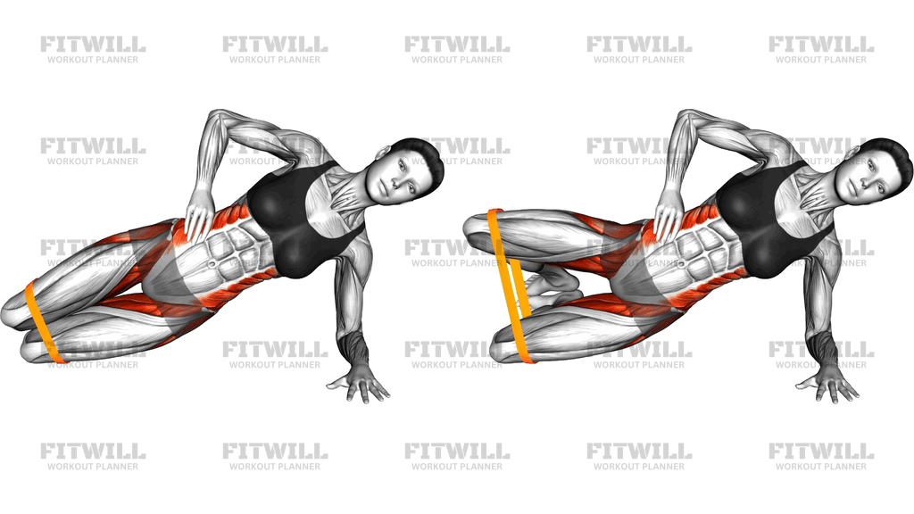 Resistance Band Side Plank Clamshell