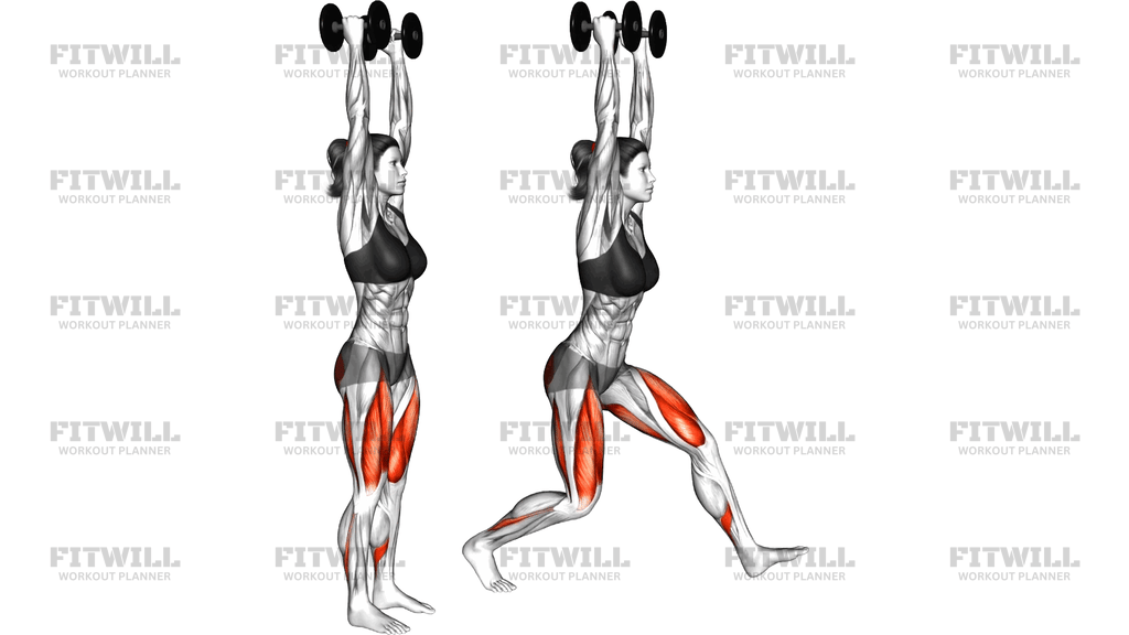 Dumbbell Overhead Lunge