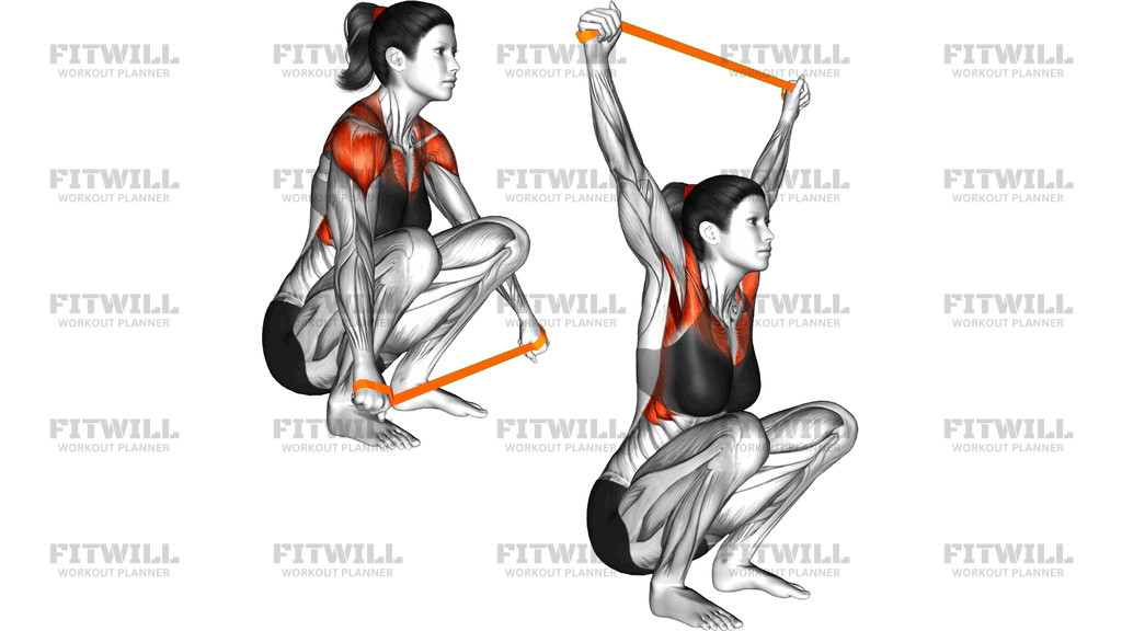 Resistance Band Seated Squat Arms Circle