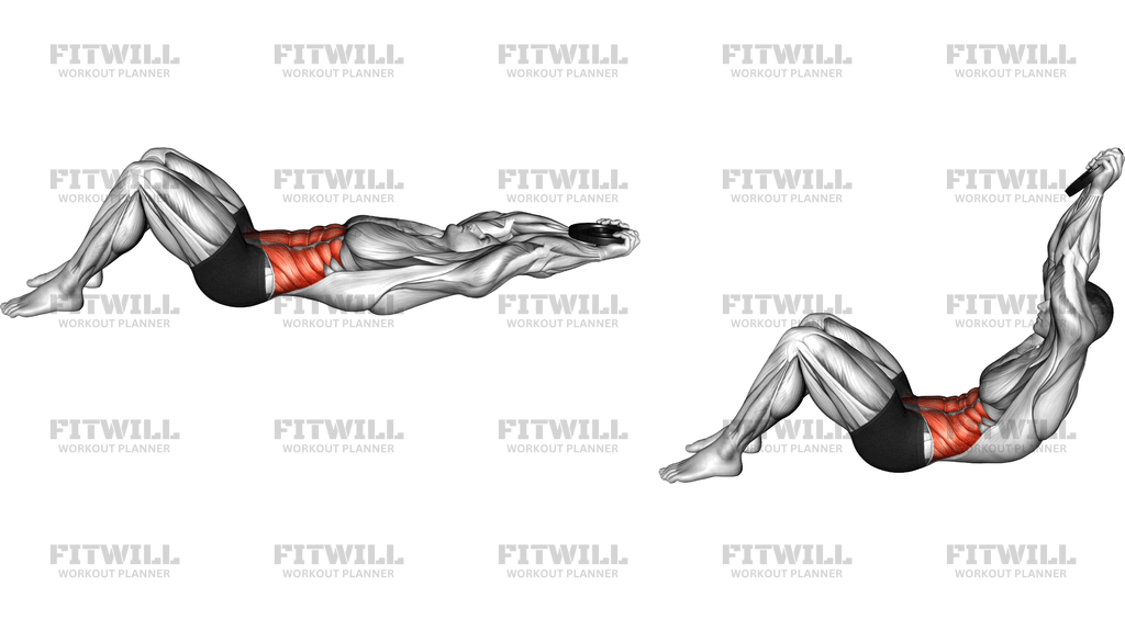Weighted Plate Crunch (Hands Overhead) (Version 2)