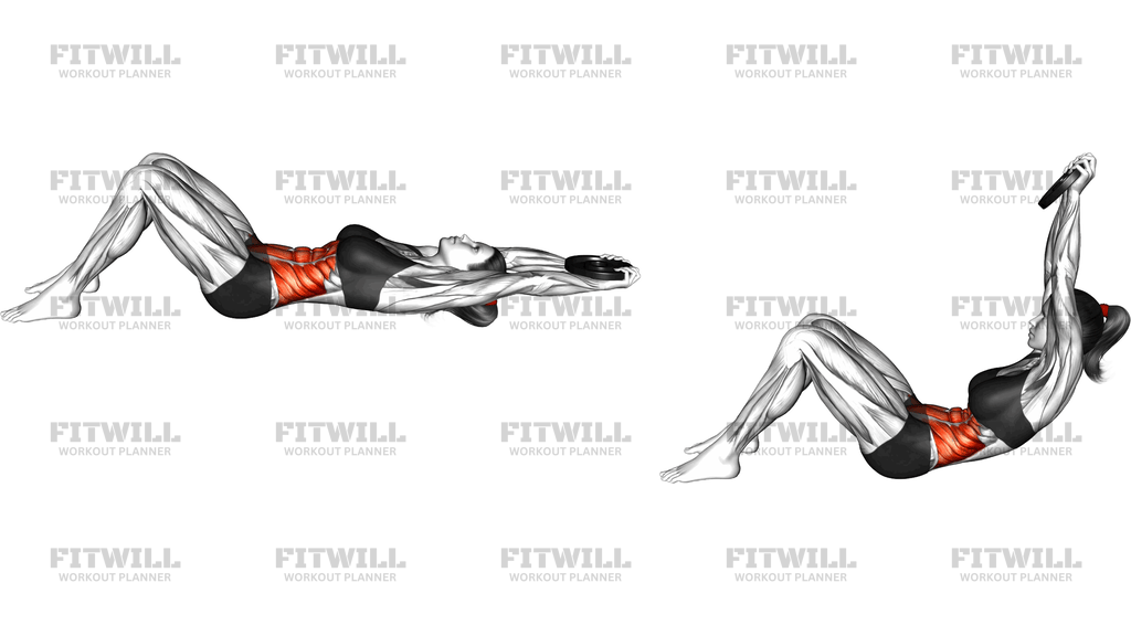 Weighted Plate Crunch (Hands Overhead) (Version 2)