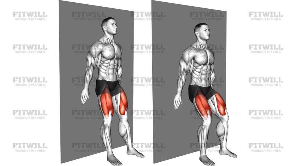 Standing Wall Slide Quarter Squat Hold