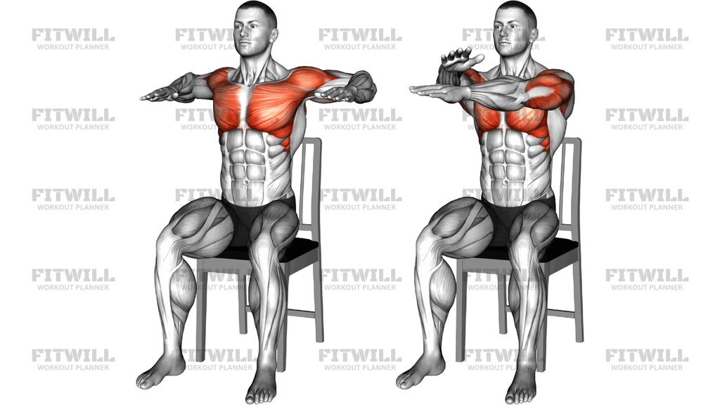 Seated Arm Crossover And Chest Out On A Chair