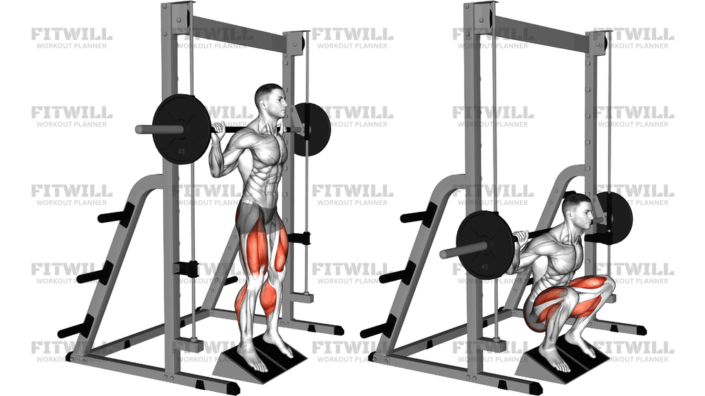 Smith Elevated Heel Squat