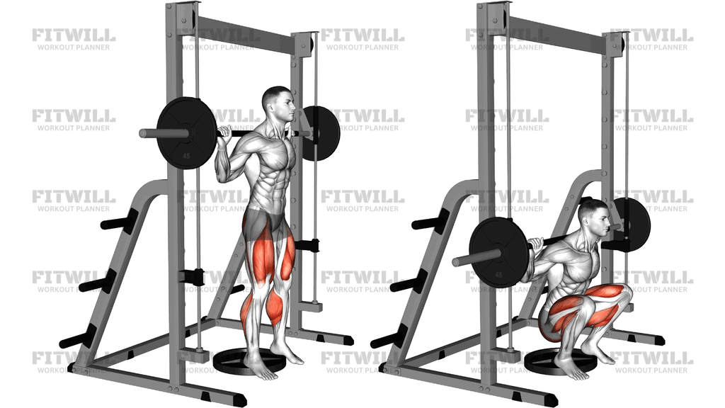 Smith Elevated Heel Squat (Version 2)