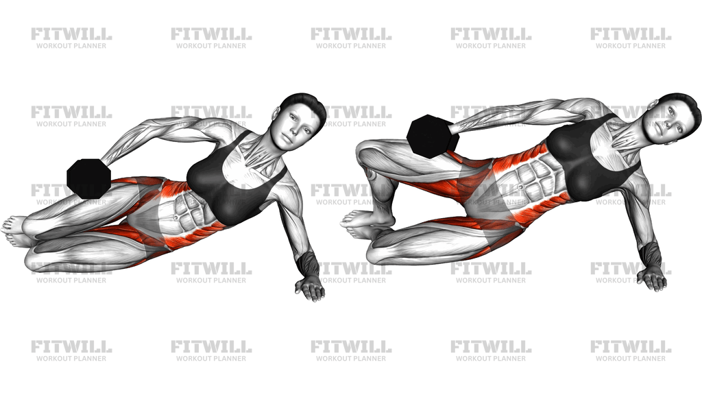 Dumbbell Side Plank Clamshell
