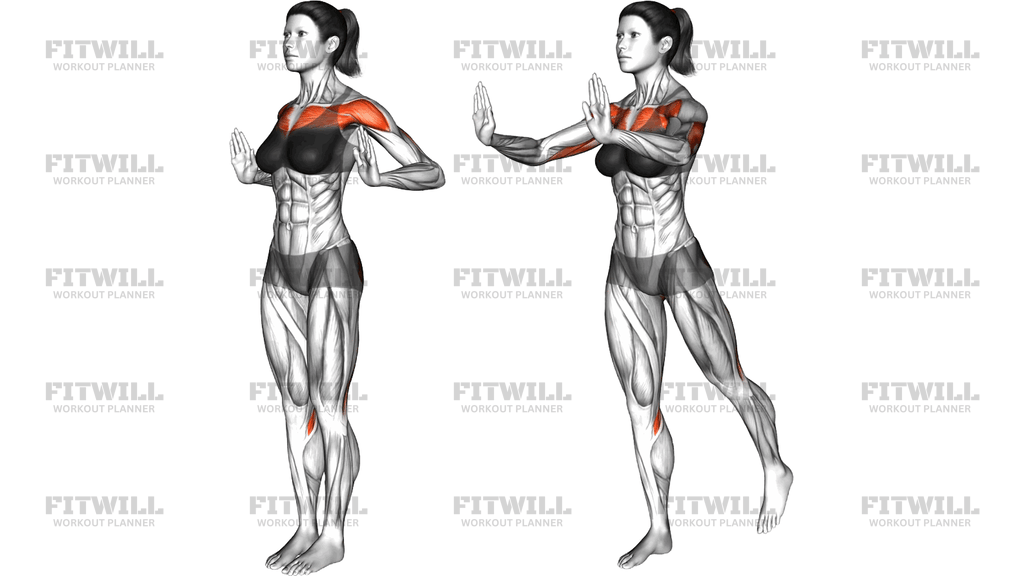 Standing Chest Push Hip Extension Kickback