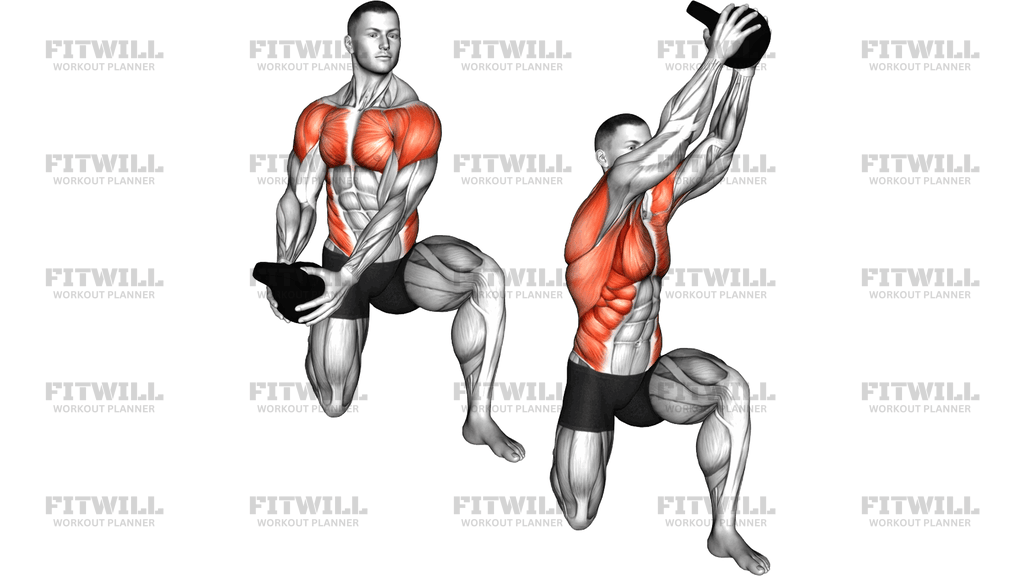 Kettlebell Half Kneeling Lift And Chop
