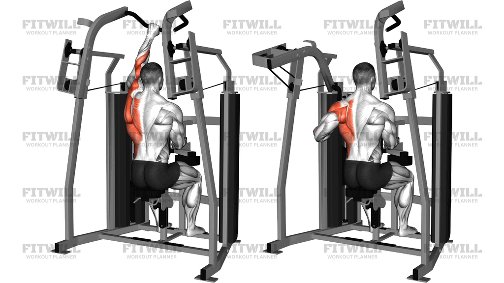 Lever Stack Seated Single Arm Lat Pulldown