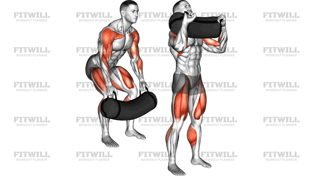 Weighted Sandbag Hang Power Clean