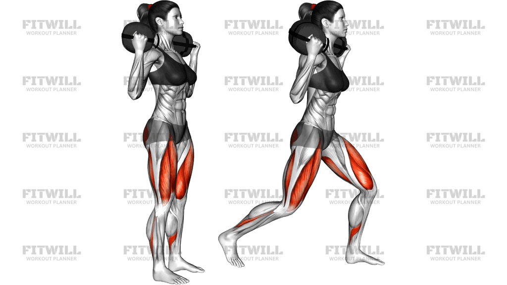 Weighted Sandbag Walking Lunge