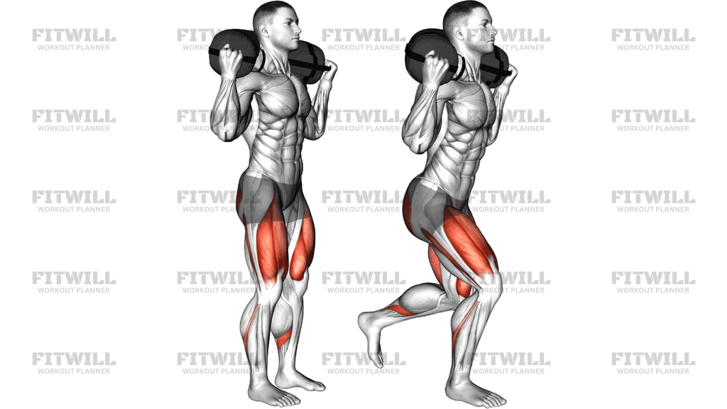 Weighted Sandbag Walking Lunge