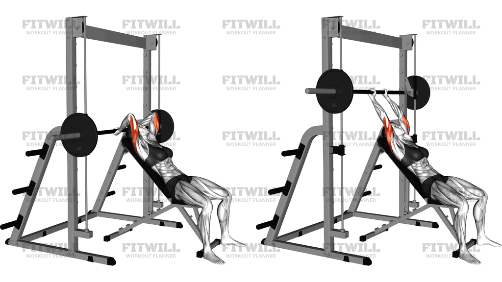 Smith Machine Incline Tricep Extension