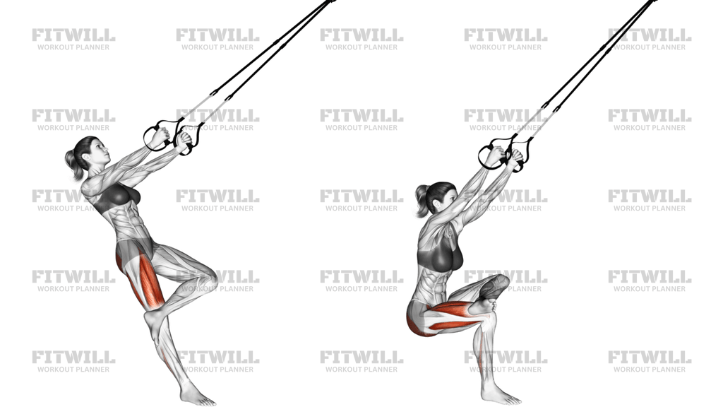 Suspension Single Leg Squat Figure