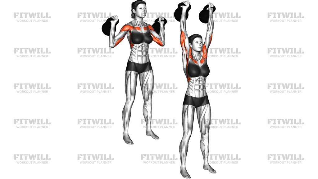Kettlebell-Schulterdrücken Mit Beiden Armen