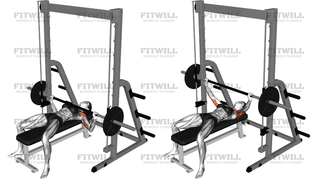 Smith Wide Grip Bench Press