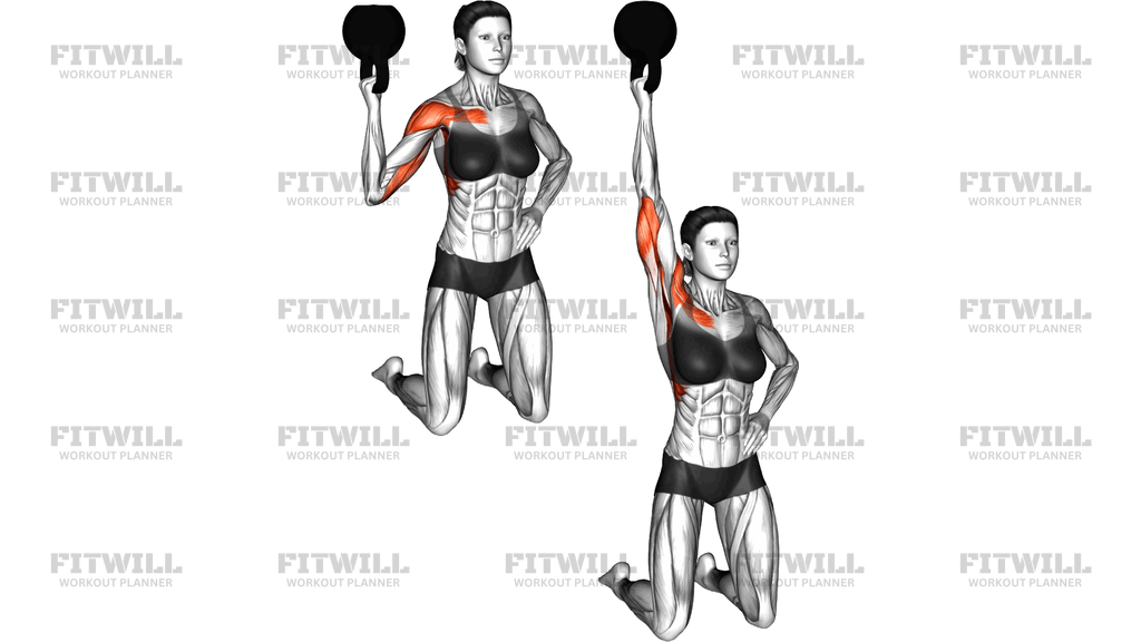 Kettlebell Kneeling One Arm Bottoms Up Press