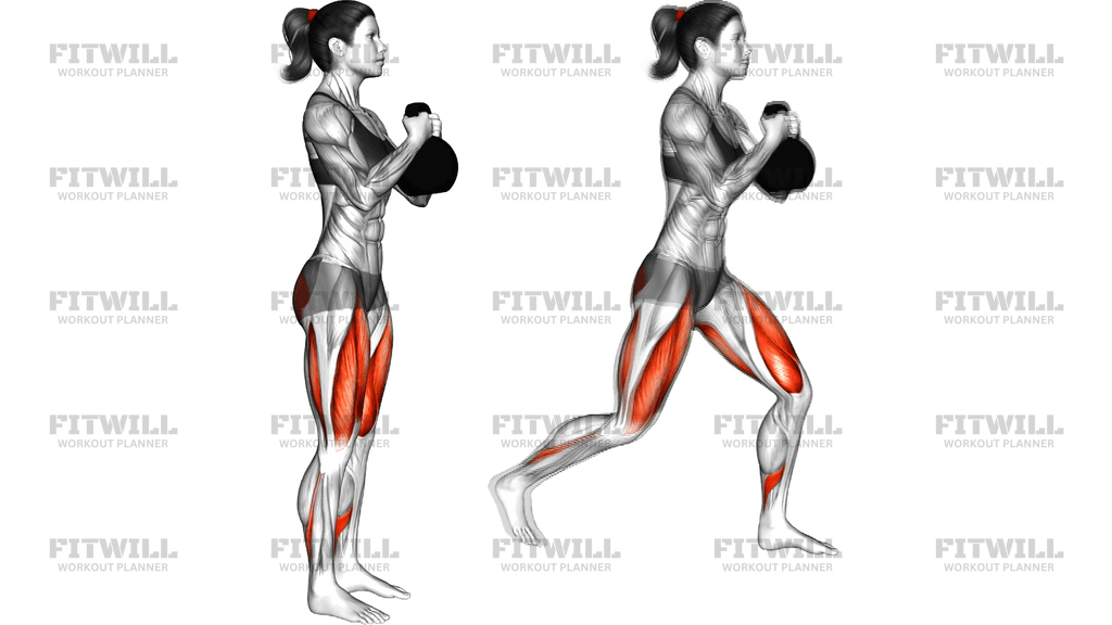 Rückwärtsausfallschritt Mit Kettlebell