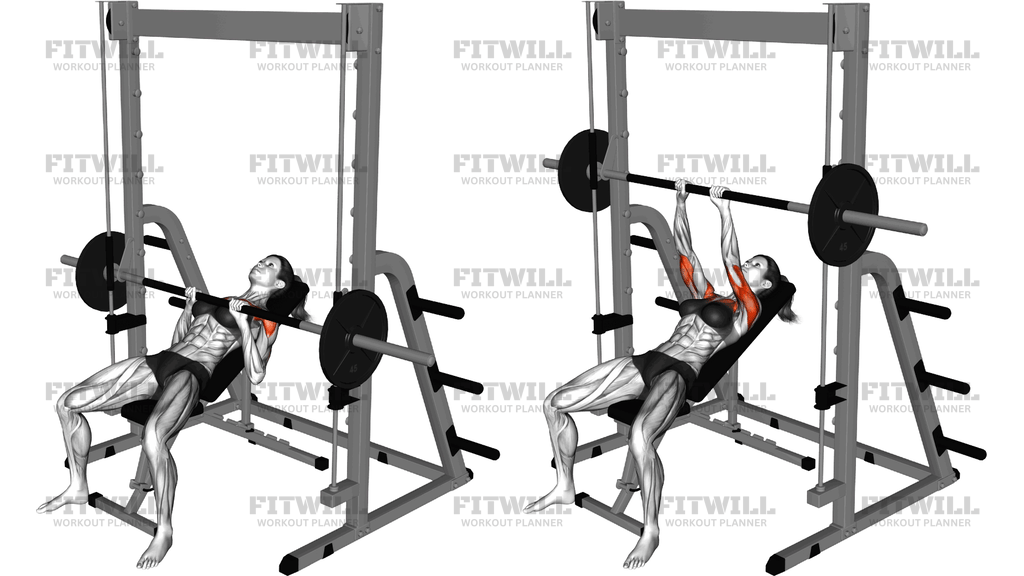 Smith Incline Close Grip Bench Press
