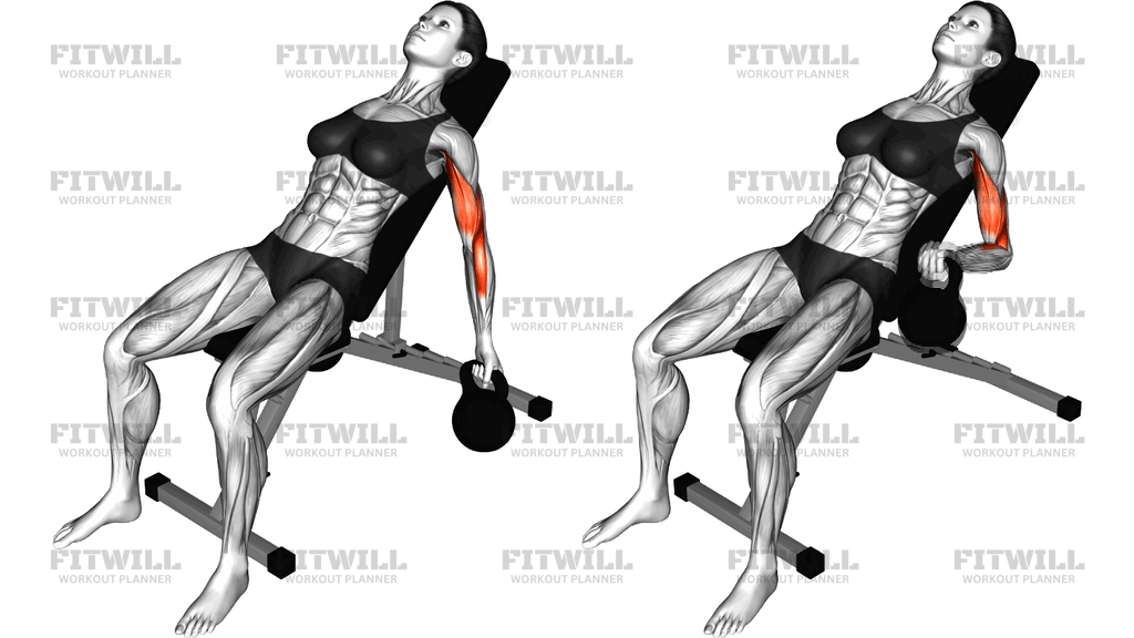 Kettlebell Incline Alternate Curl