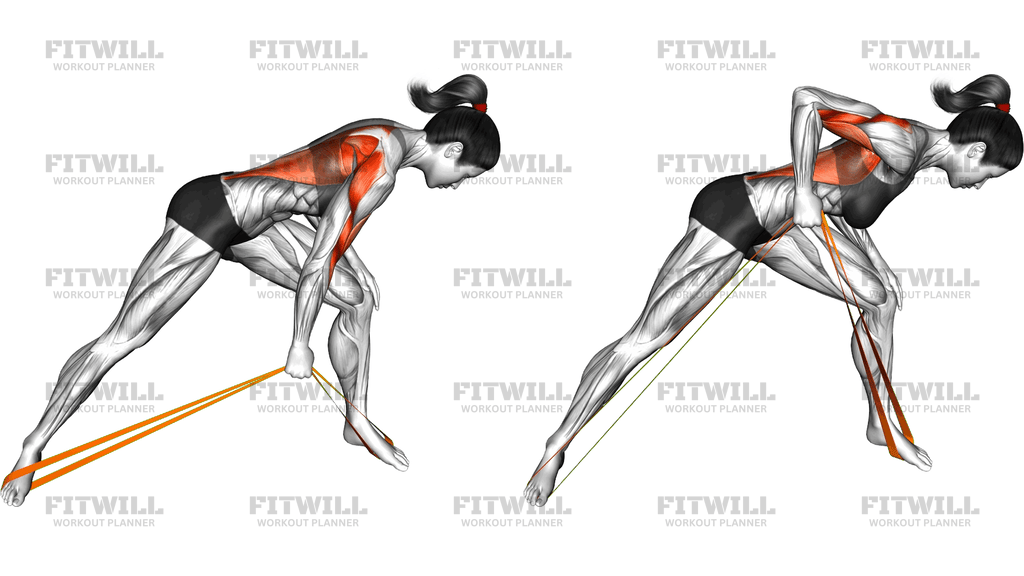 Resistance Band One Arm Bent Over Row