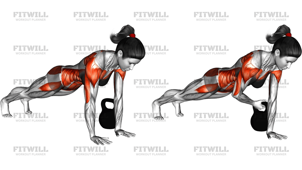 Kettlebell Plank Pass Through