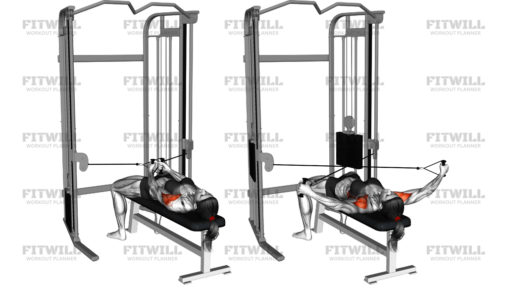 Cable Lying Bench Cross Lateral Raise
