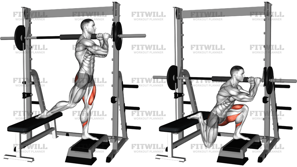 Smith Unilateral Bulgarian Split Squat From Defic