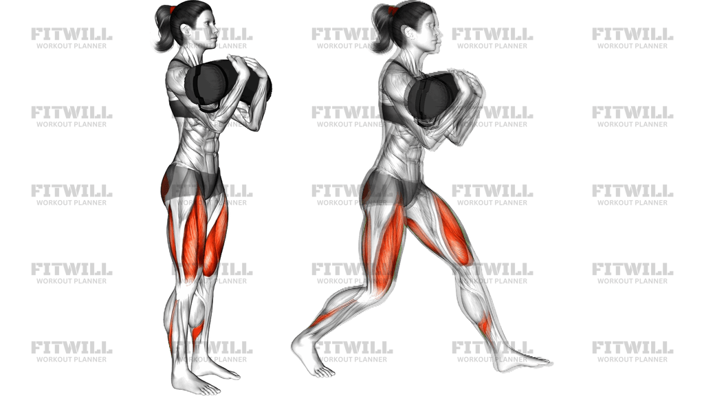 Weighted Sandbag Front Rack Forward Lunge