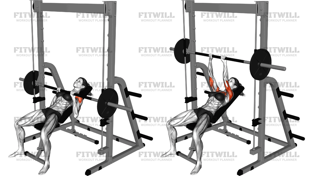 Smith Incline Close Grip Bench Press
