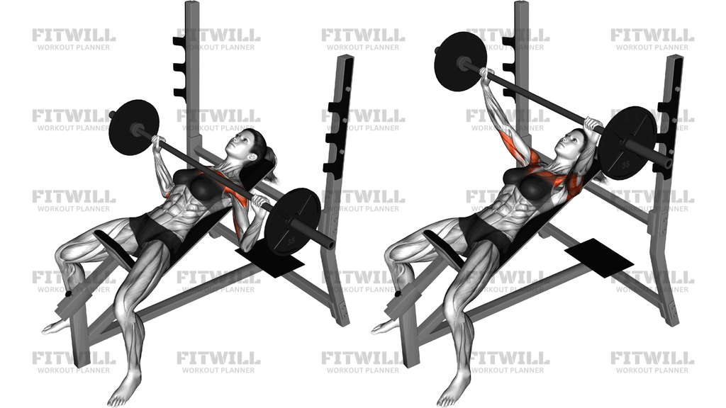 Barbell Incline Wide Grip Bench Press