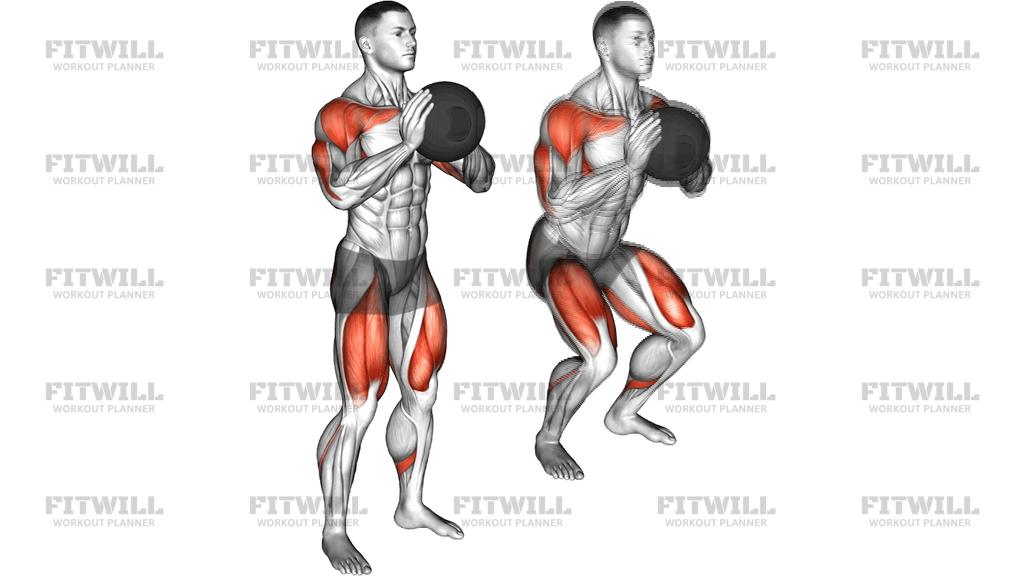 Medicine Ball Squat To Overhead Press