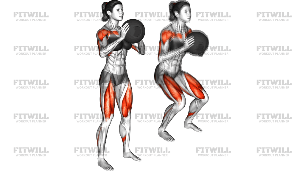Medicine Ball Squat To Overhead Press
