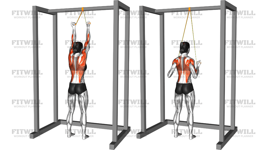 Resistance Band Standing Underhand Lat Pulldown