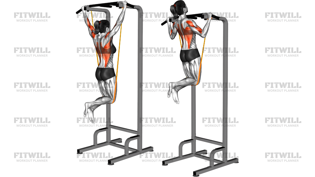 Resistance Band Assisted Wide Grip Pull Up