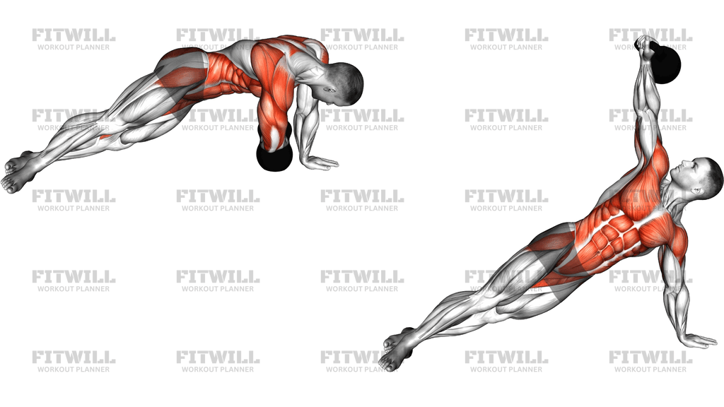 Kettlebell Side Plank Reach Through
