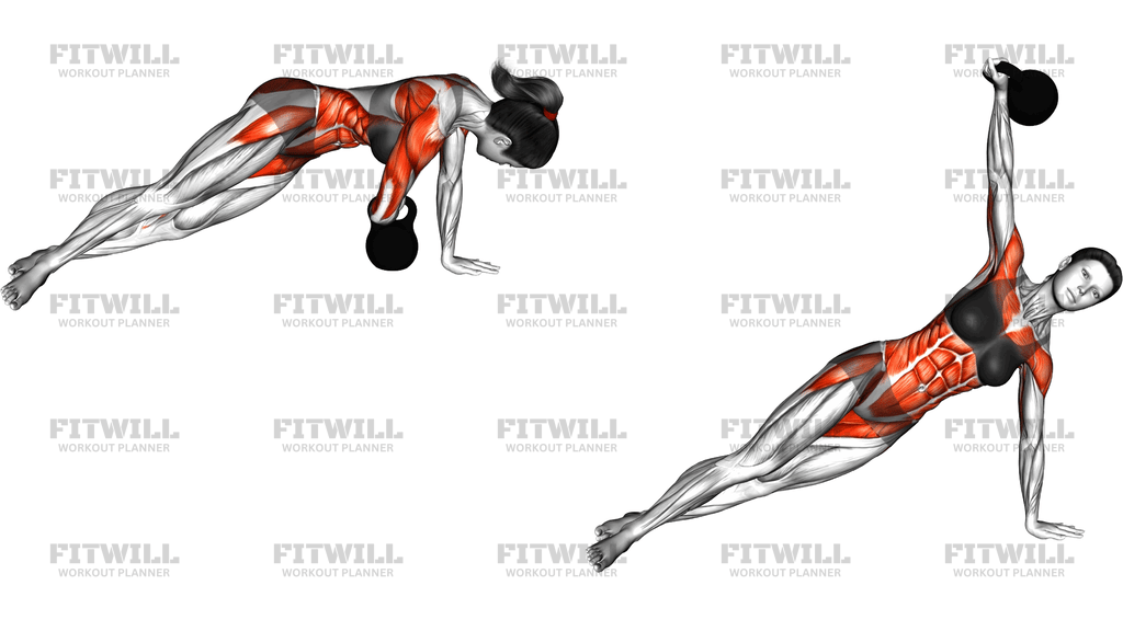 Kettlebell Side Plank Reach Through