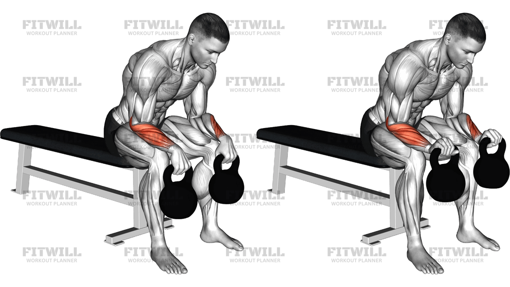Kettlebell Seated Reverse Wrist Curl