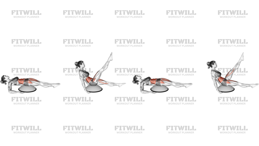 Alternate Straight Leg Raise On Bosu Ball