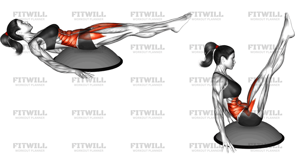 Weighted V-Crunch On Bosu Ball