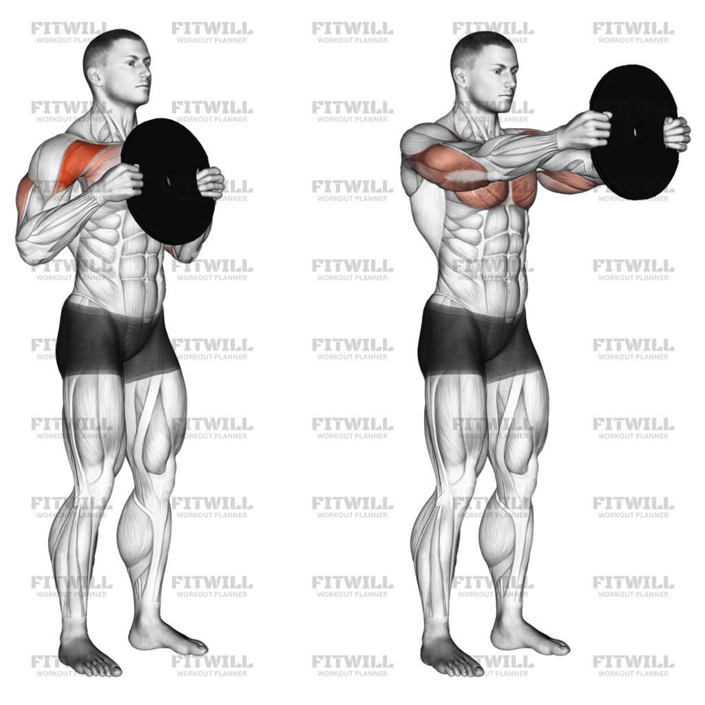 Standing Plate Presses Exercise Guide Video Techniques Benefits How to Muscles Worked Tips Tricks Fitwill