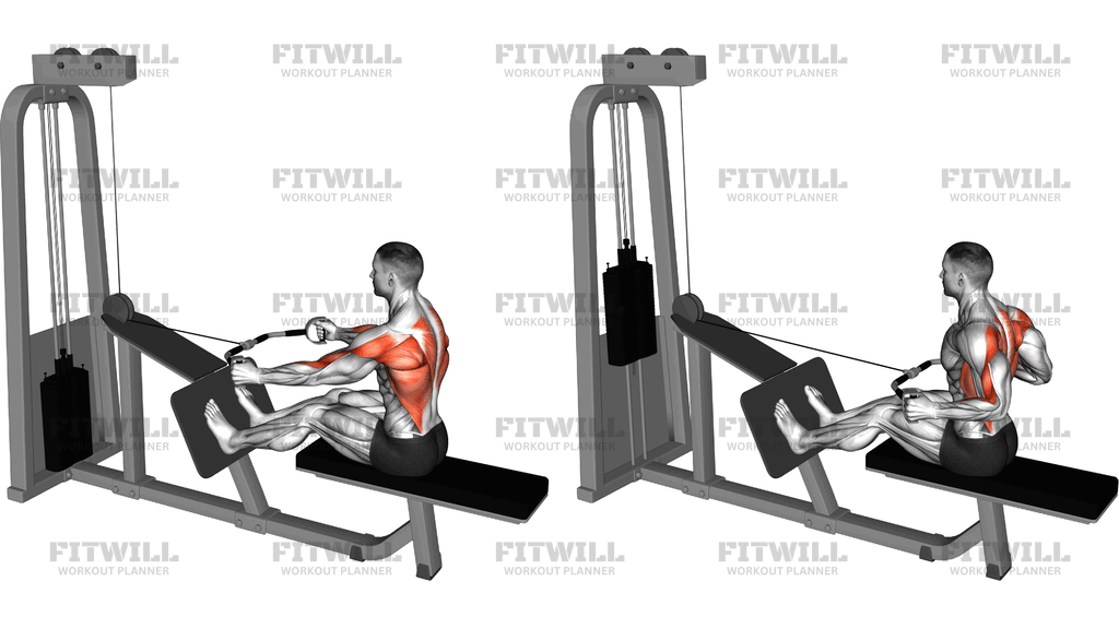 Cable Seated Row Bent Bar