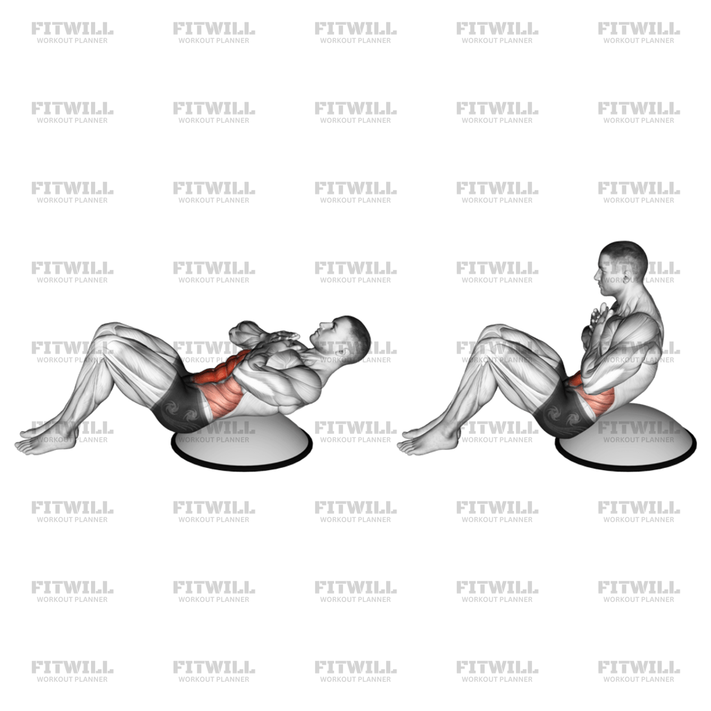 Crunch on Bosu Ball Exercise Guide Video Techniques Benefits How to Muscles Worked Tips Tricks Fitwill